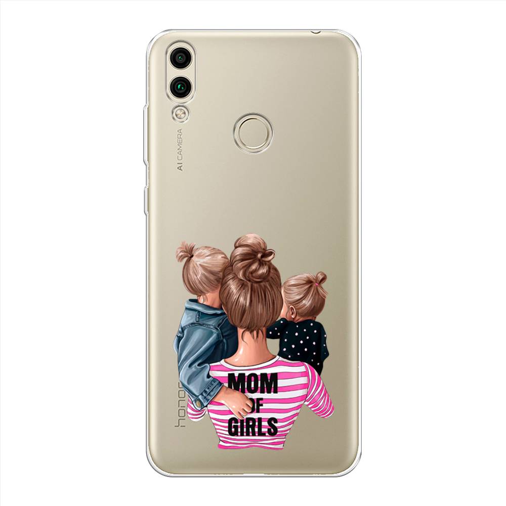 

Чехол Awog на Honor 8C "Mom of Girls", Синий;розовый;черный, 67150-6