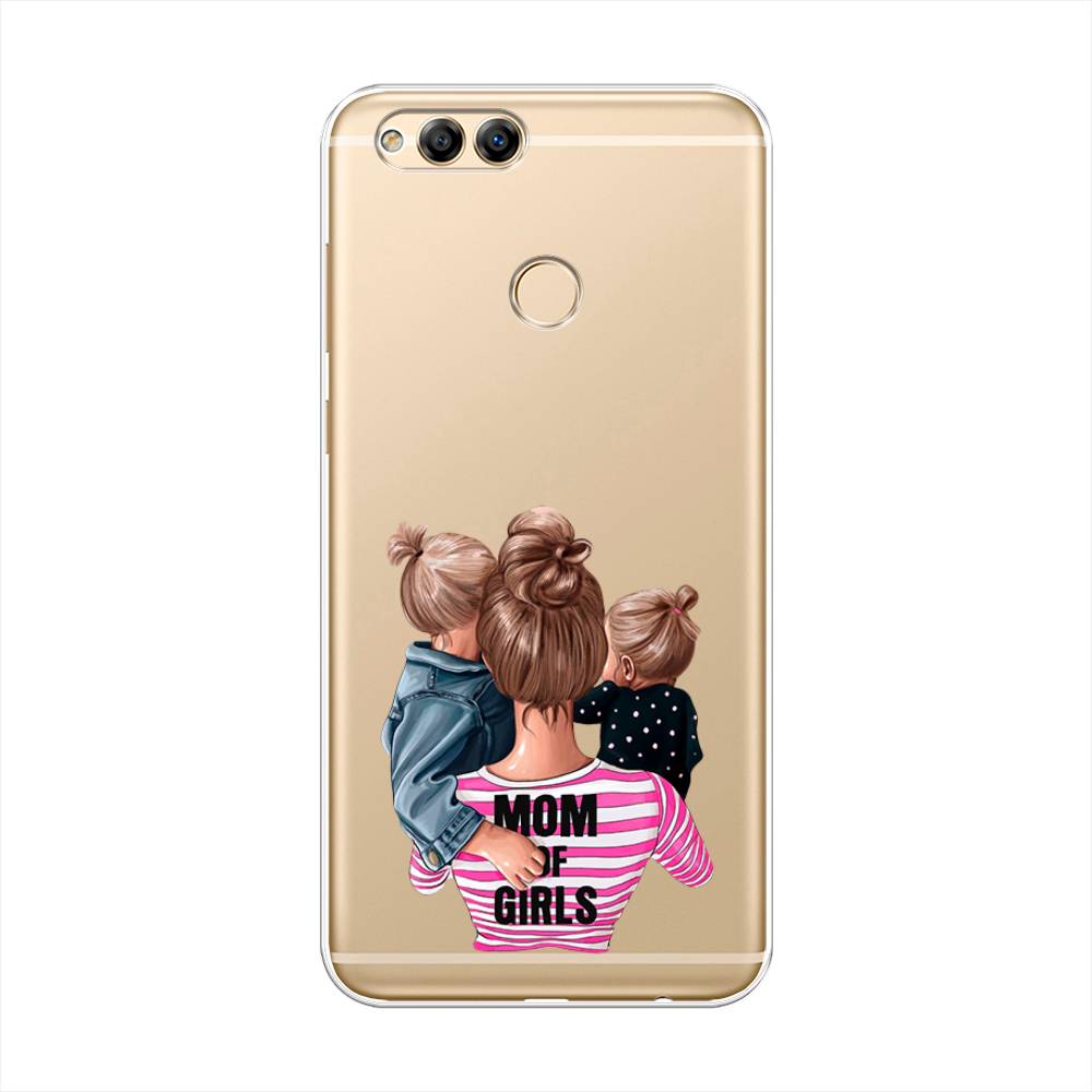 

Чехол Awog на Honor 7X "Mom of Girls", Синий;розовый;черный, 63750-6