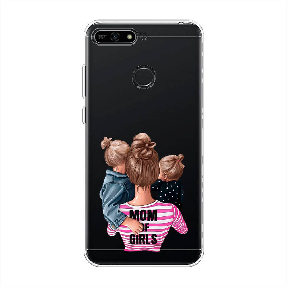 

Чехол Awog на Honor 7A Pro "Mom of Girls", Синий;розовый;черный, 65450-6