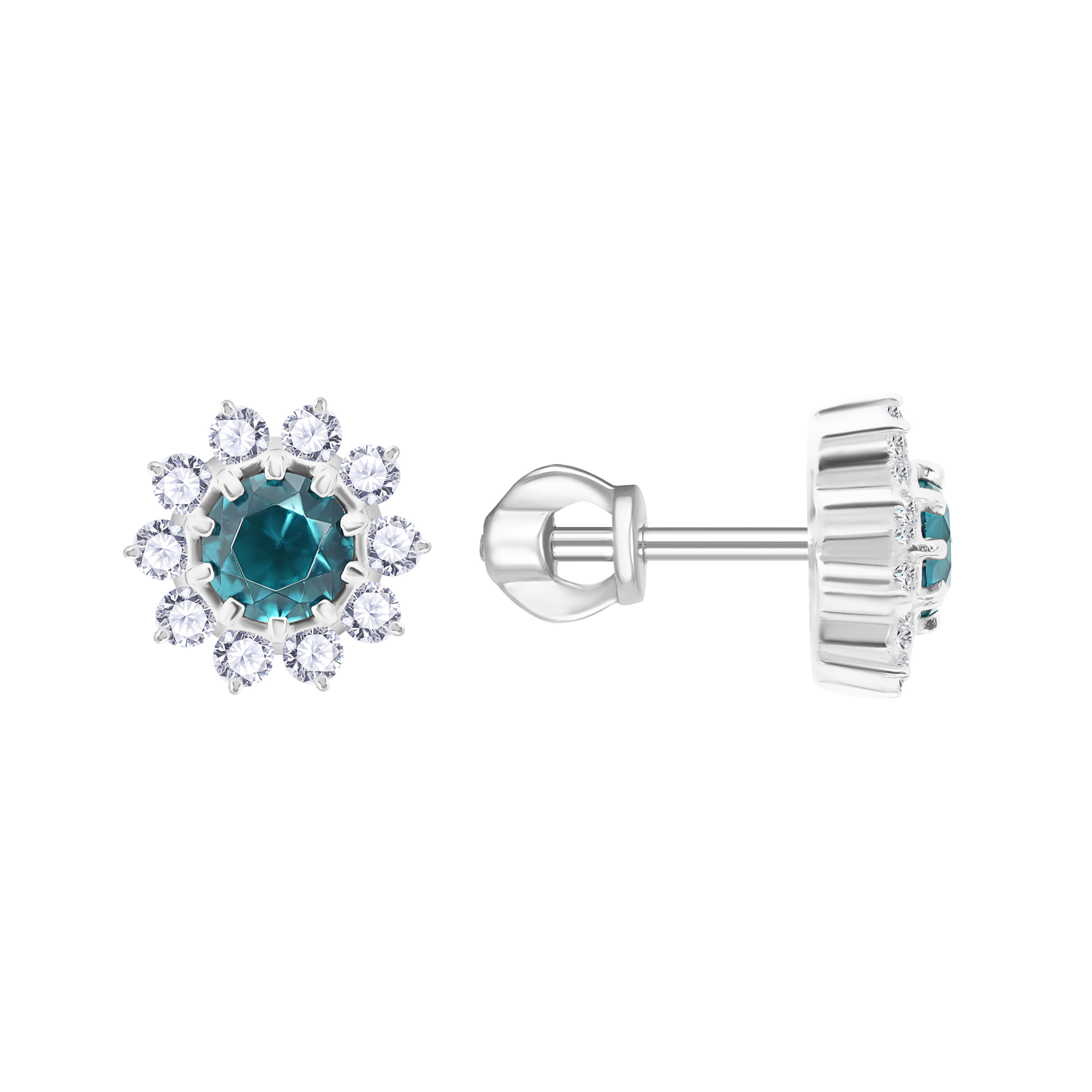 

Серьги из серебра с фианитом, кристаллом ювелирным ЯХОНТ Ювелирный 254454, 254454