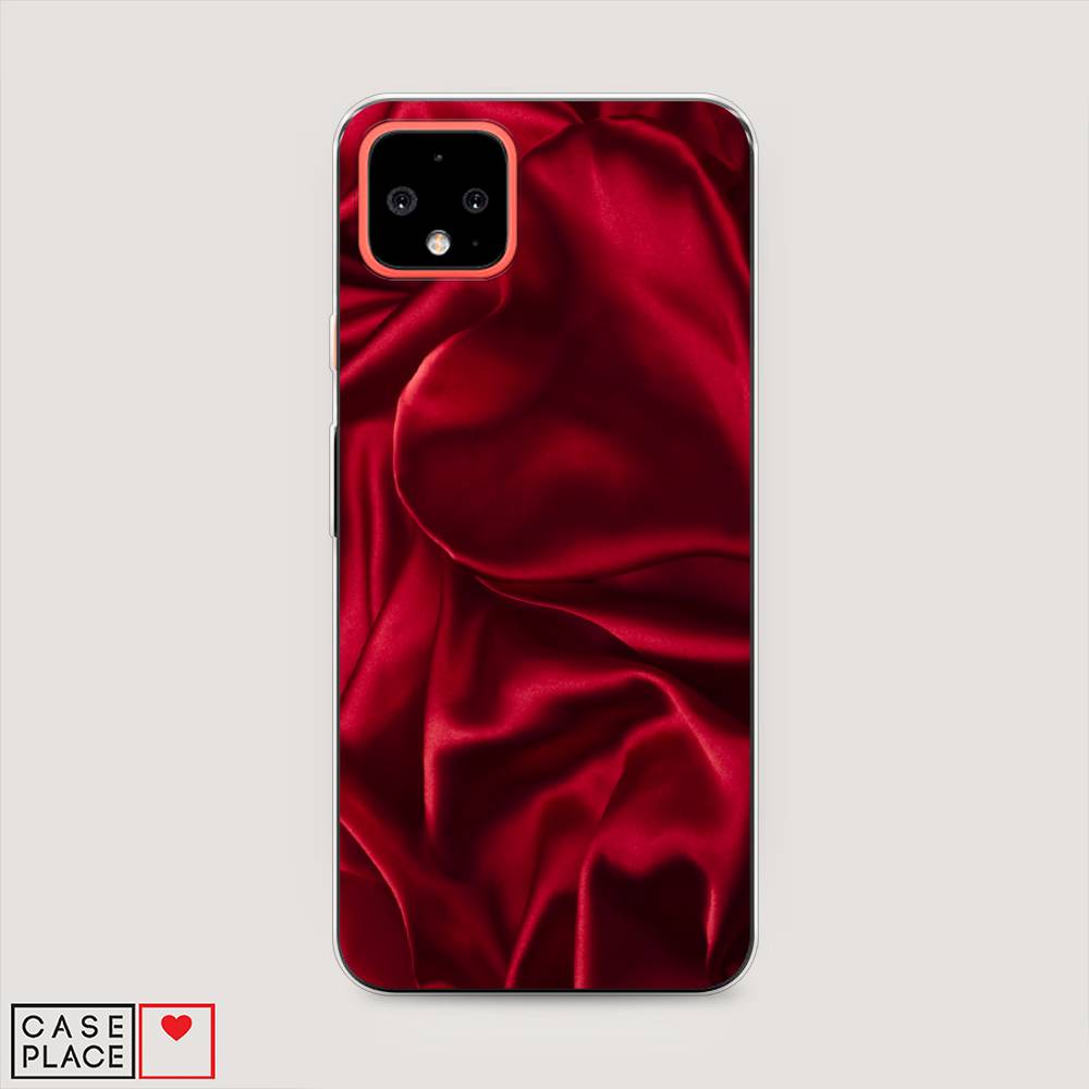 фото Силиконовый чехол "текстура красный шелк" на google pixel 4 xl awog