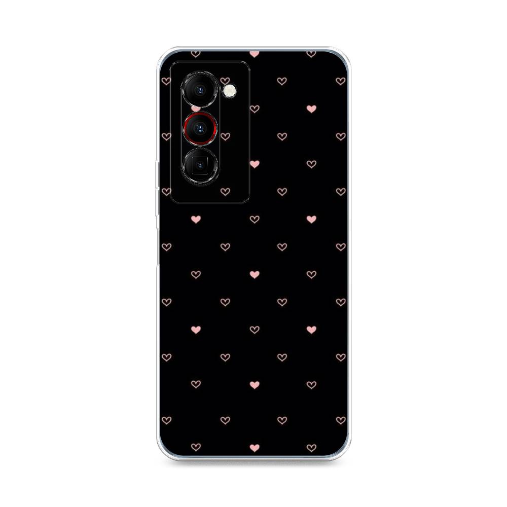 

Чехол Awog на Tecno Camon 18 Premier "Черный фон и сердечки", Разноцветный, 300850-3