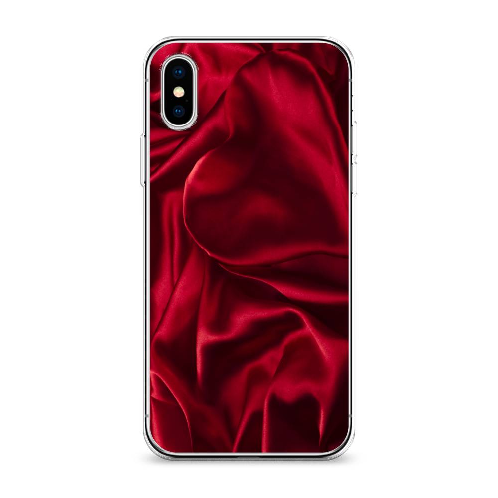 фото Силиконовый чехол "текстура красный шелк" на apple iphone xs max (10s max) awog