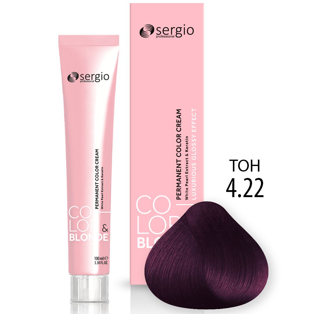 Крем-краска для волос Sergio Professional Color & Blonde 4.22 коричневый бархатный ирис