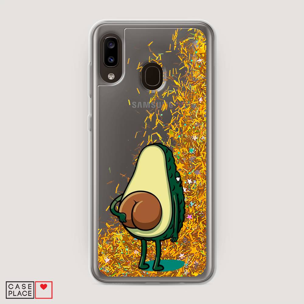 

Жидкий чехол с блестками "Попа авокадо" на Samsung Galaxy A30, 27590-1