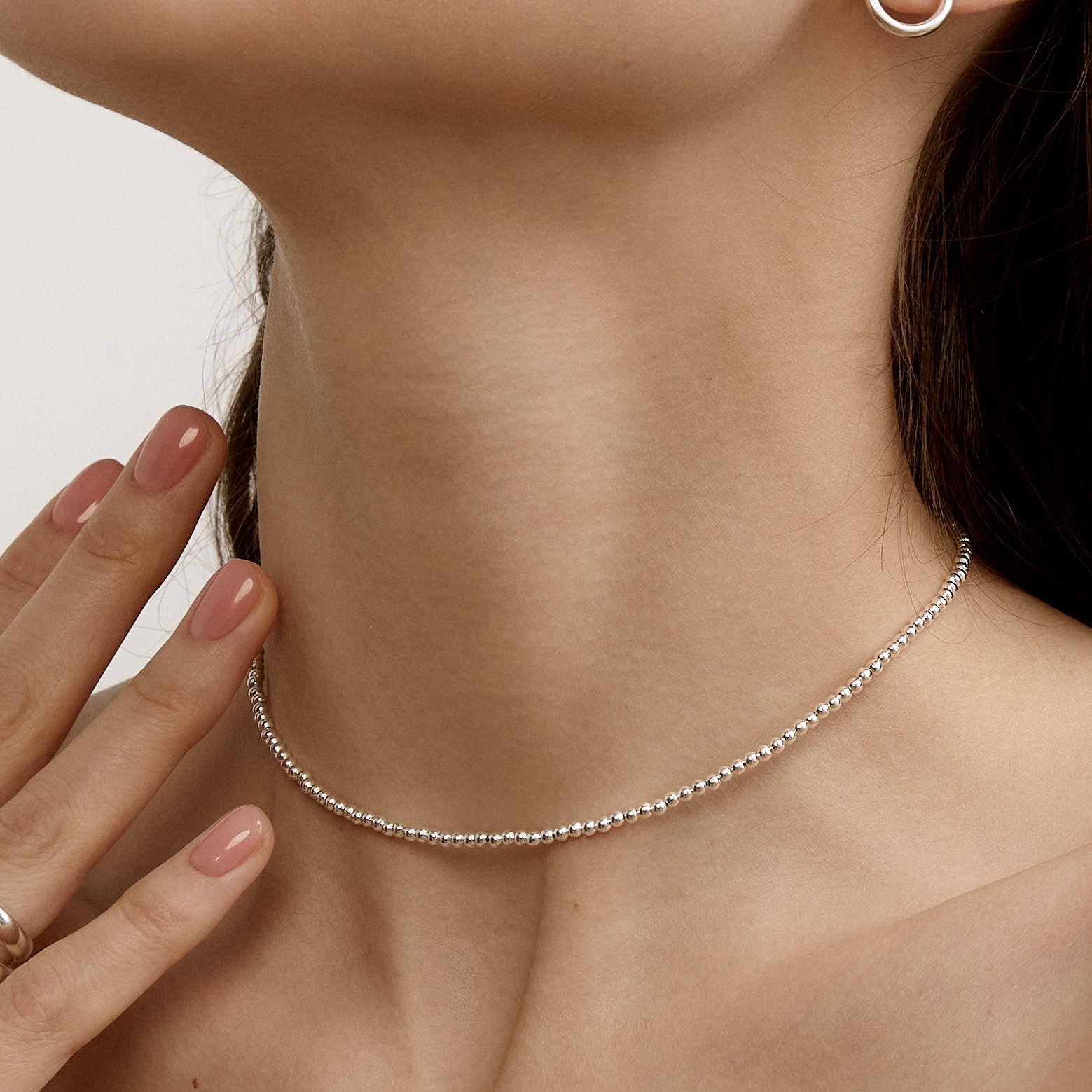 

Чокер из серебра 34-41 см MIRRO Jewelry Mirro Mini, фианит, Mirro Mini