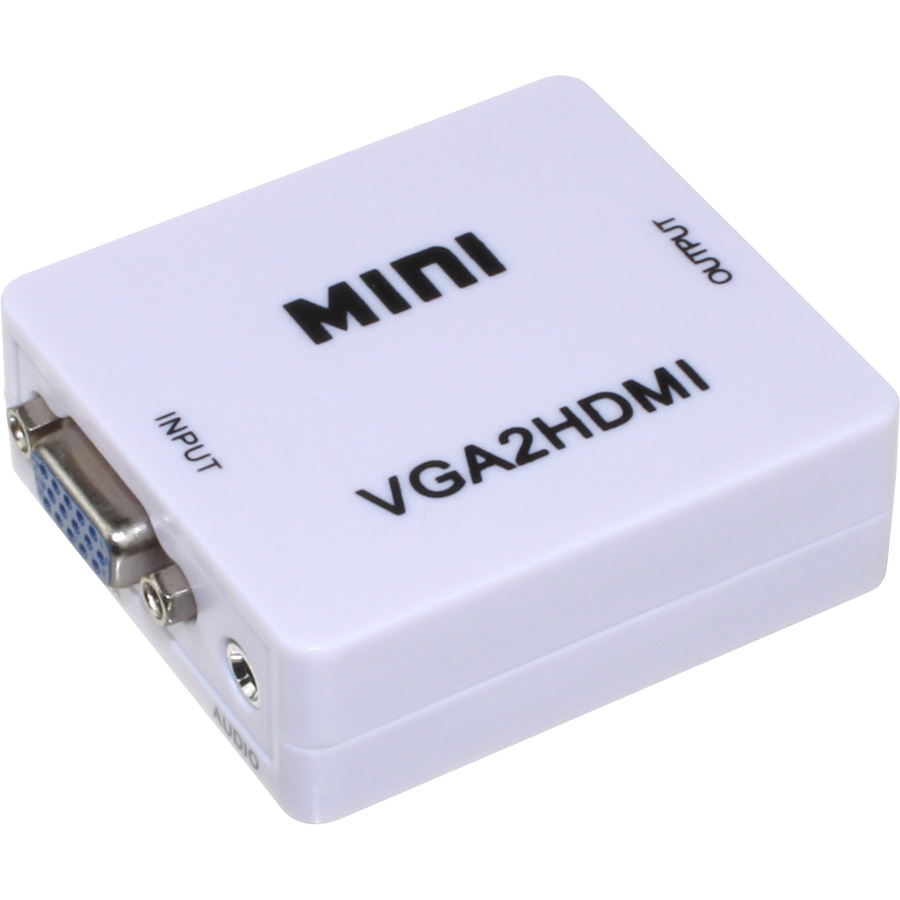 Переходник HDMI(G) - VGA(G) конвертер, белый