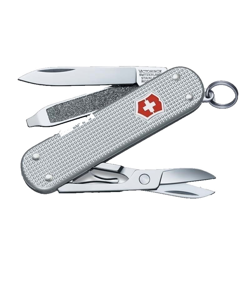 

Нож-брелок VICTORINOX Classic Alox, 58 мм, 5 функций, алюминиевая рукоять, серебристый, Classic Alox