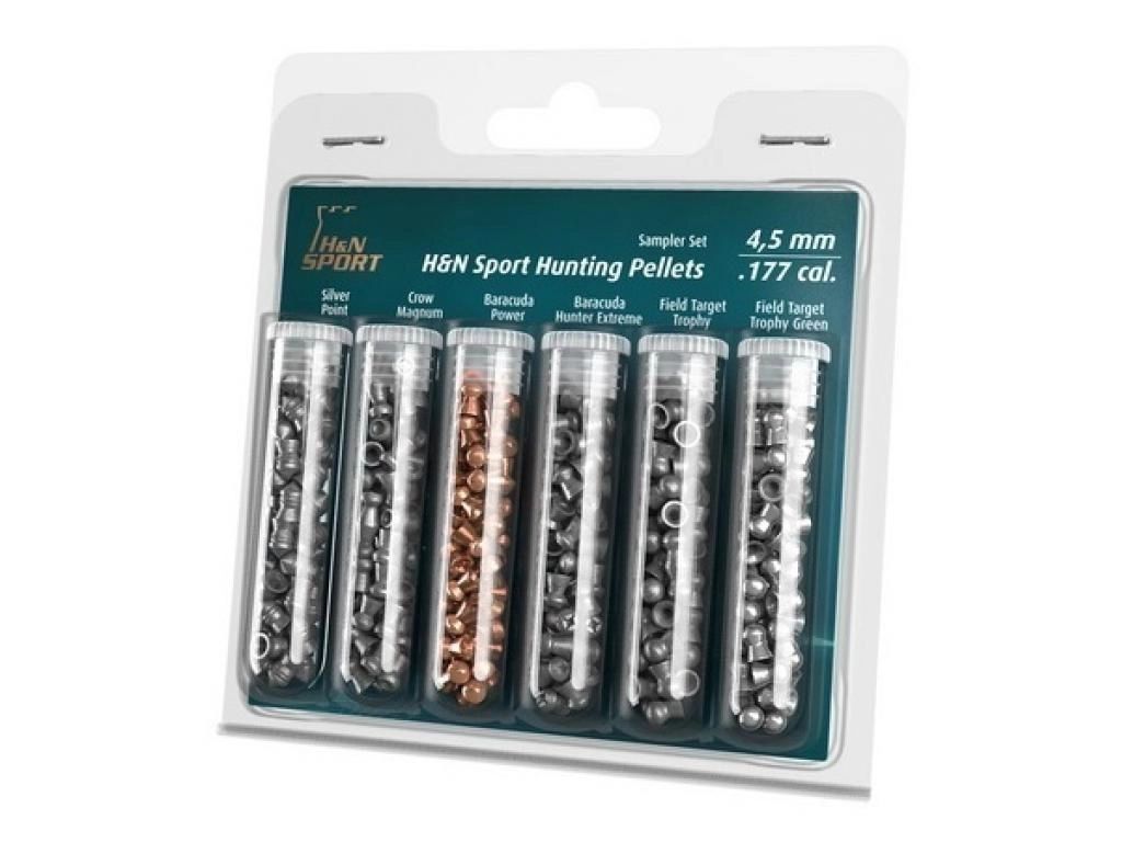 

Пули пневматические H&N Sampler hunting pellets 4,5 мм, пробник, 215 штук, Серый
