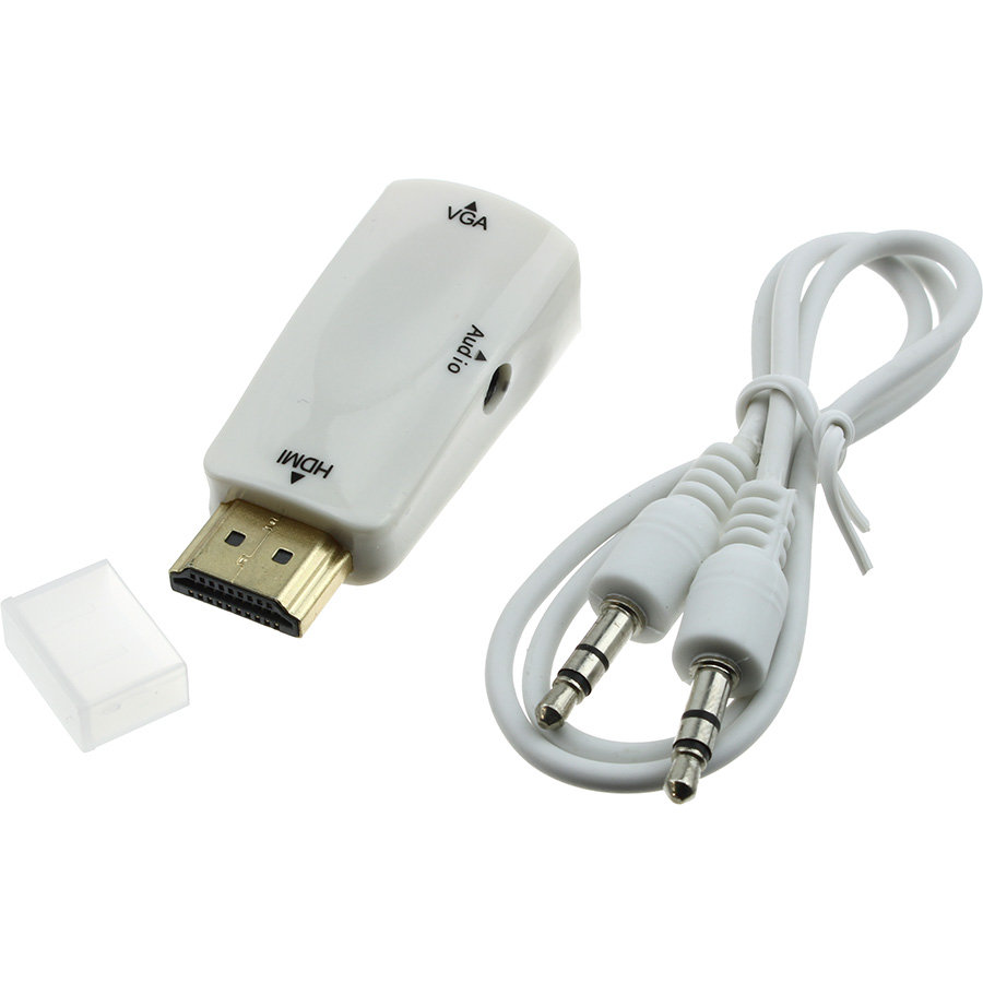 

Переходник HDMI - VGA(G) J3.5-J3.5 конвертер, белый