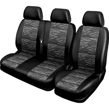 

Чехлы Citroen Jumper -16 жаккард/экокожа 3 места черные линия Pandora