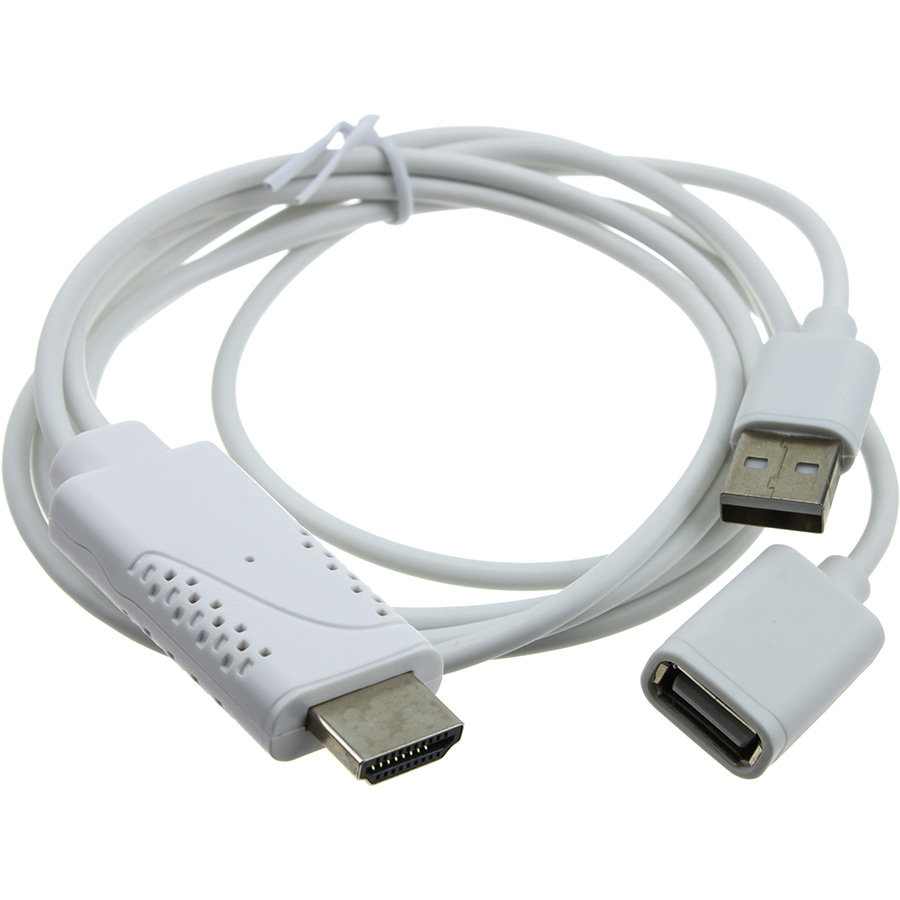 фото Переходник hdmi - usb(g) конвертер шнур 1м, белый shen qi wei