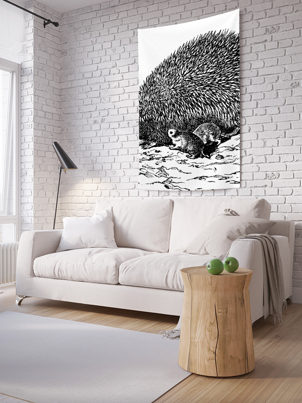 

Вертикальное фотопанно на стену JoyArty Ежик и мыши 100x150 см, Ежик и мыши