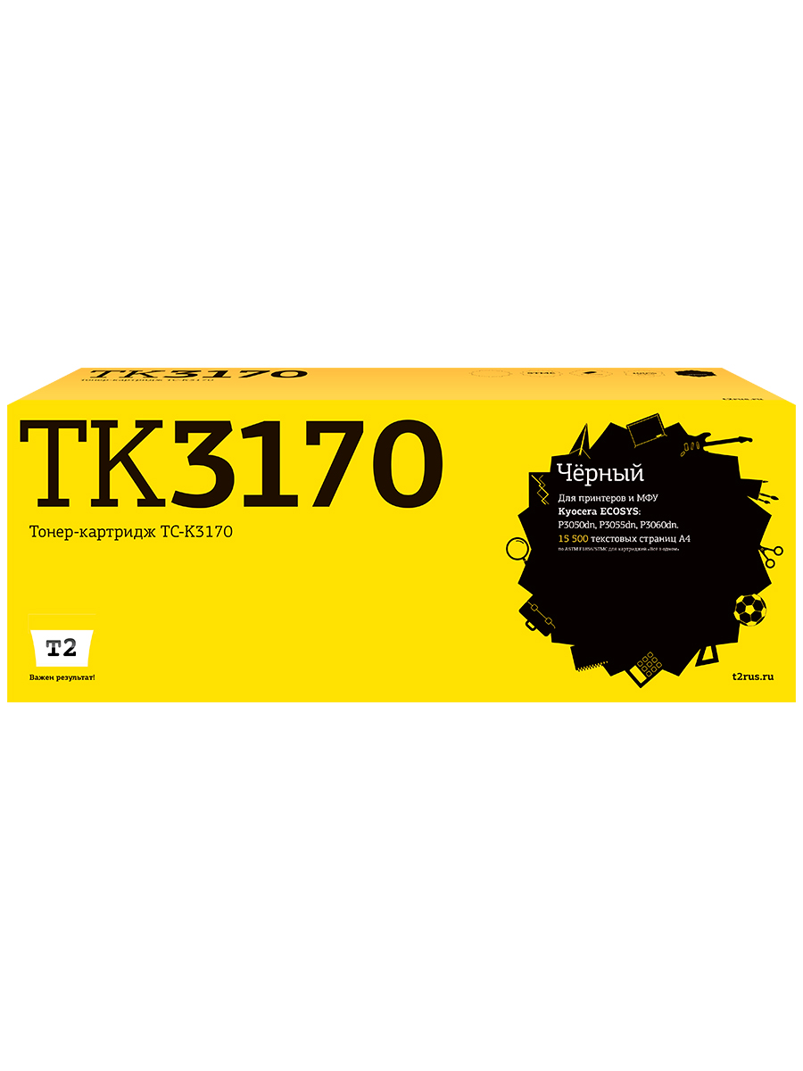 

Лазерный картридж T2 TC-K3170 TK-3170/TK3170/3170 для принтеров Kyocera, Black, Черный, TC-K3170