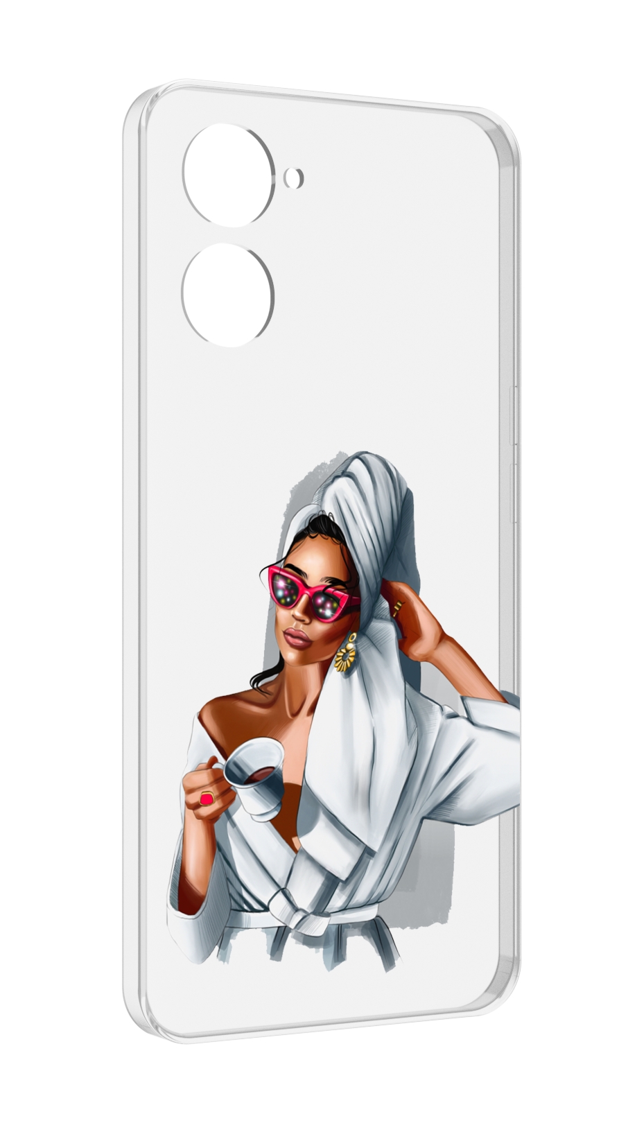 

Чехол MyPads Девушка в белом халате женский для Realme 10S противоударный, Tocco