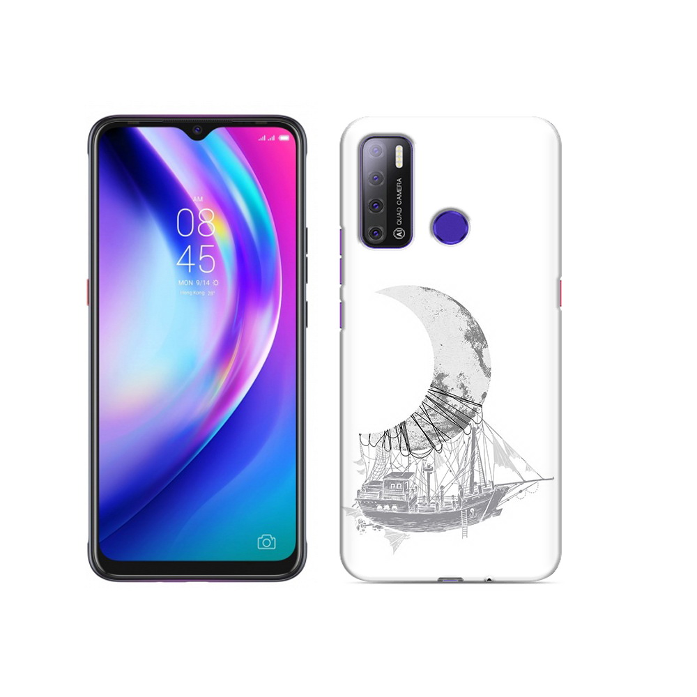 

Чехол MyPads Tocco для Tecno Pouvoir 4 черно белый корабль полумесяц, Прозрачный, Tocco