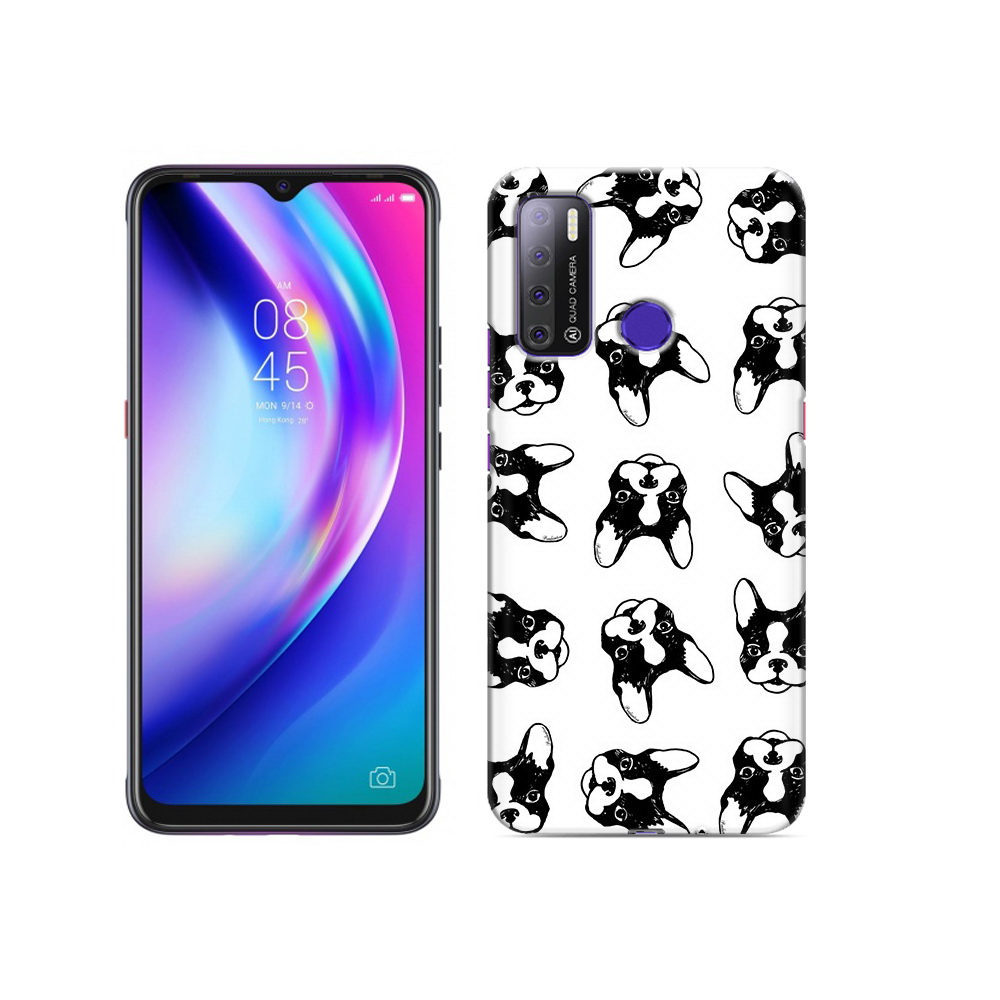 

Чехол MyPads Tocco для Tecno Pouvoir 4 черно белые собачки, Прозрачный, Tocco