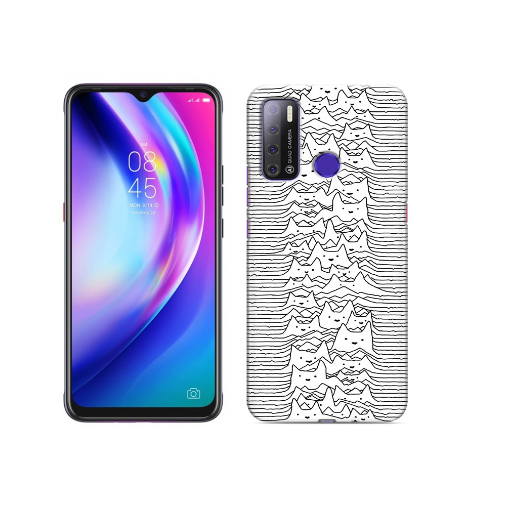 

Чехол MyPads Tocco для Tecno Pouvoir 4 черно белые коты 3D, Прозрачный, Tocco