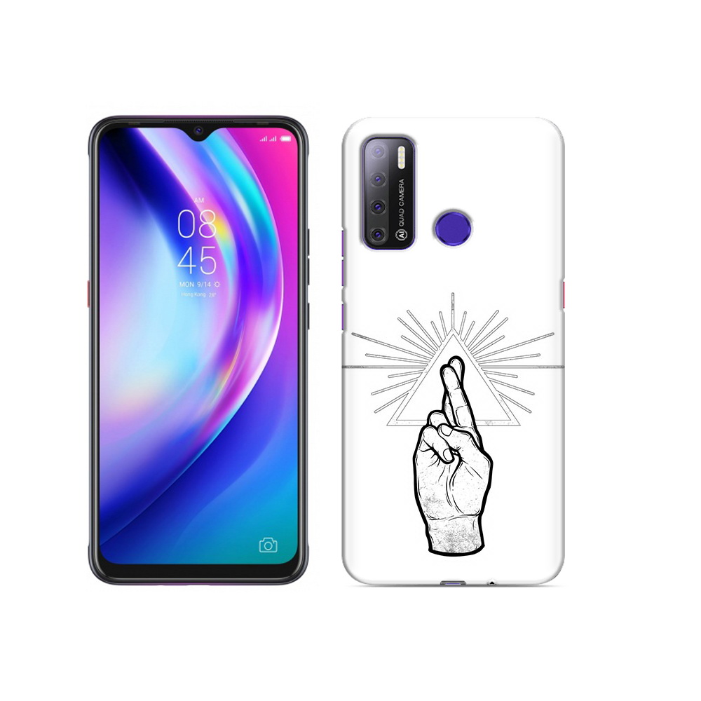 

Чехол MyPads Tocco для Tecno Pouvoir 4 черно белая рука, Прозрачный, Tocco