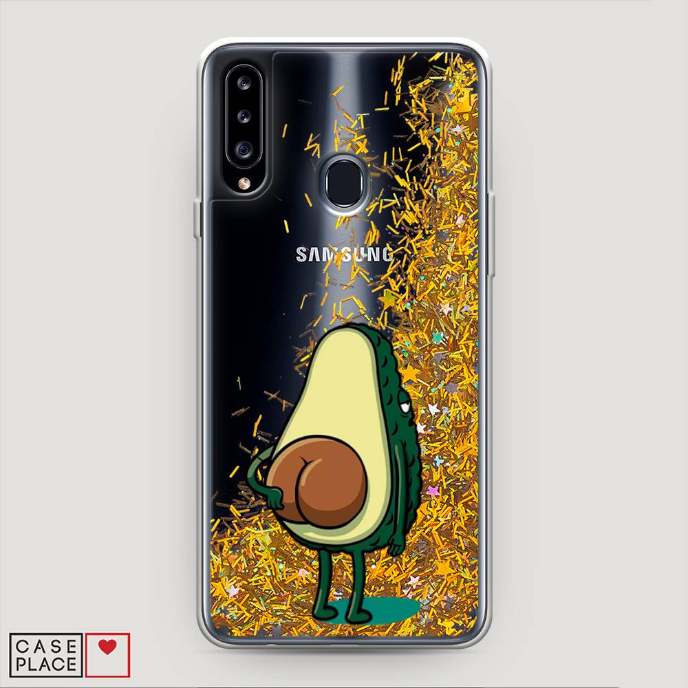 

Жидкий чехол с блестками "Попа авокадо" на Samsung Galaxy A20s, 2100890-1