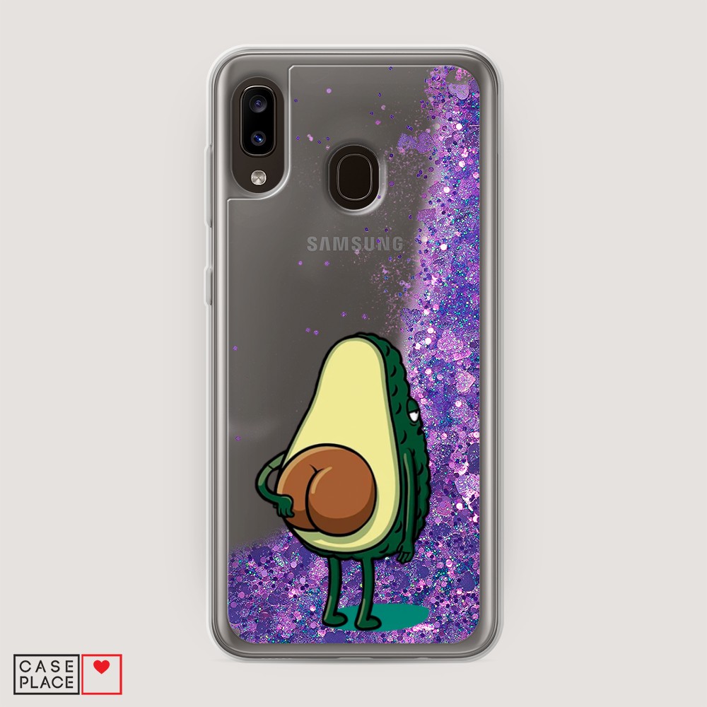 

Жидкий чехол с блестками "Попа авокадо" на Samsung Galaxy A20, 27692-1