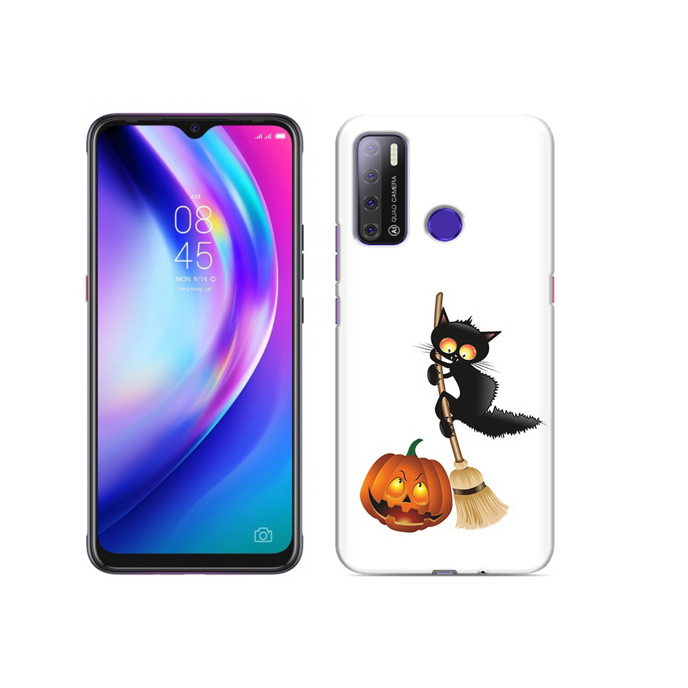 

Чехол MyPads Tocco для Tecno Pouvoir 4 хэлуинский котик, Прозрачный, Tocco