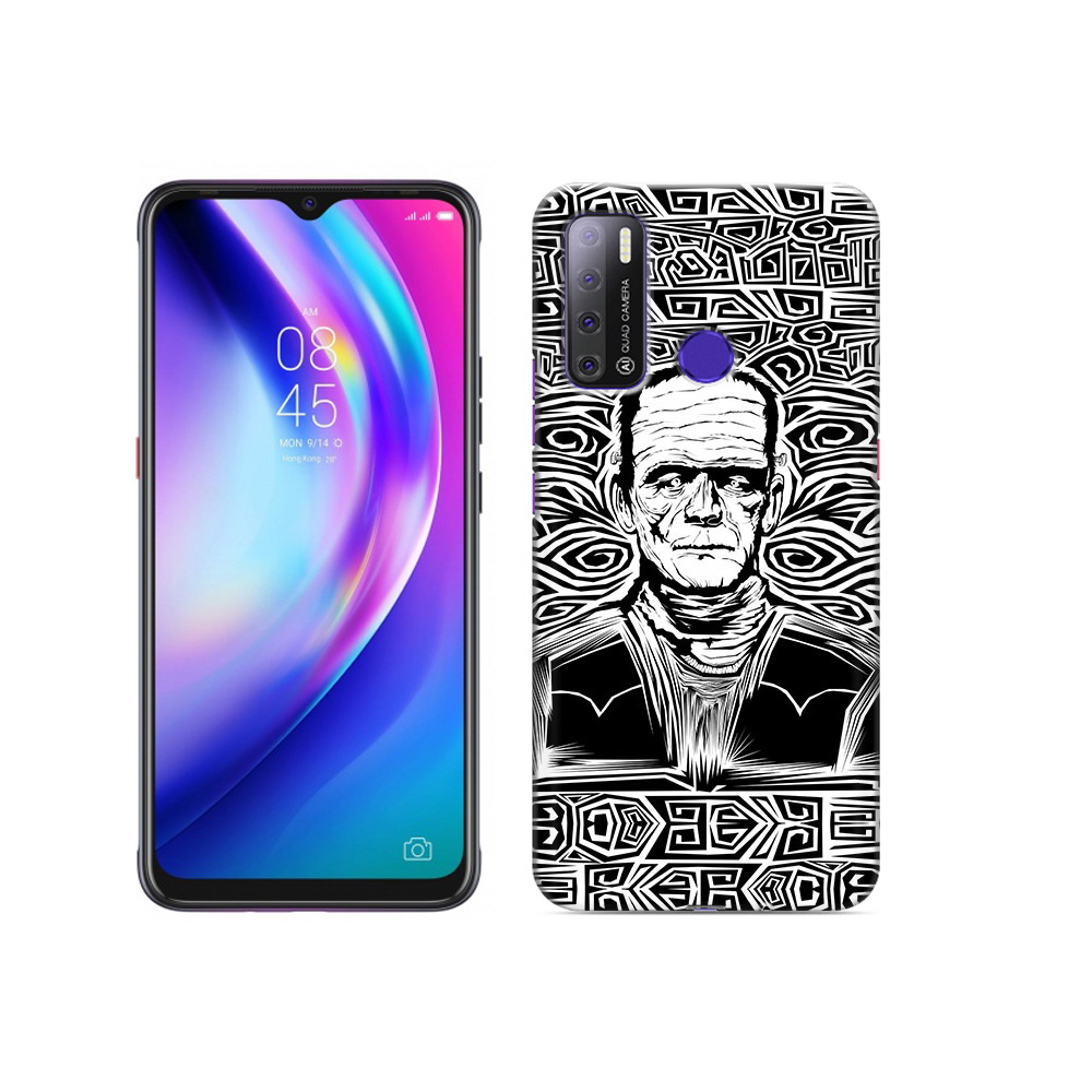 

Чехол MyPads Tocco для Tecno Pouvoir 4 франкенштейн черно белый, Прозрачный, Tocco