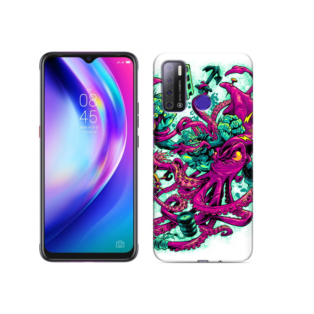 

Чехол MyPads Tocco для Tecno Pouvoir 4 фиолетовый кракен, Прозрачный, Tocco