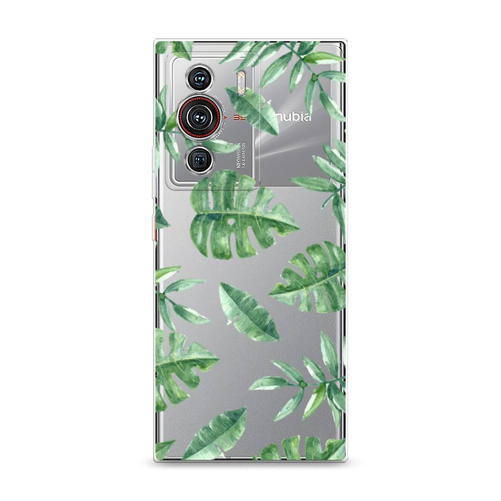фото Силиконовый чехол "нарисованные пальмовые листья" на zte nubia z40 pro awog