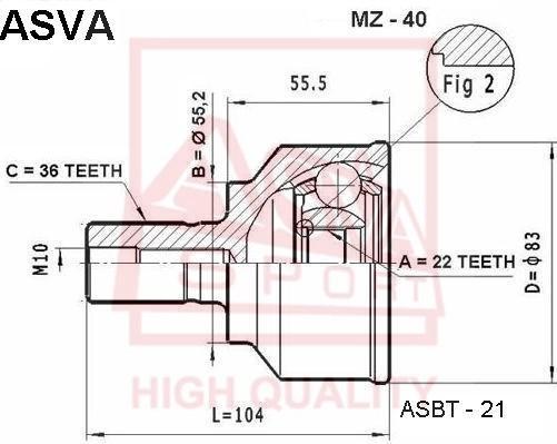 

Шрус Внутренний Левый 23x35x26 ASVA арт. MZIL-M3A2
