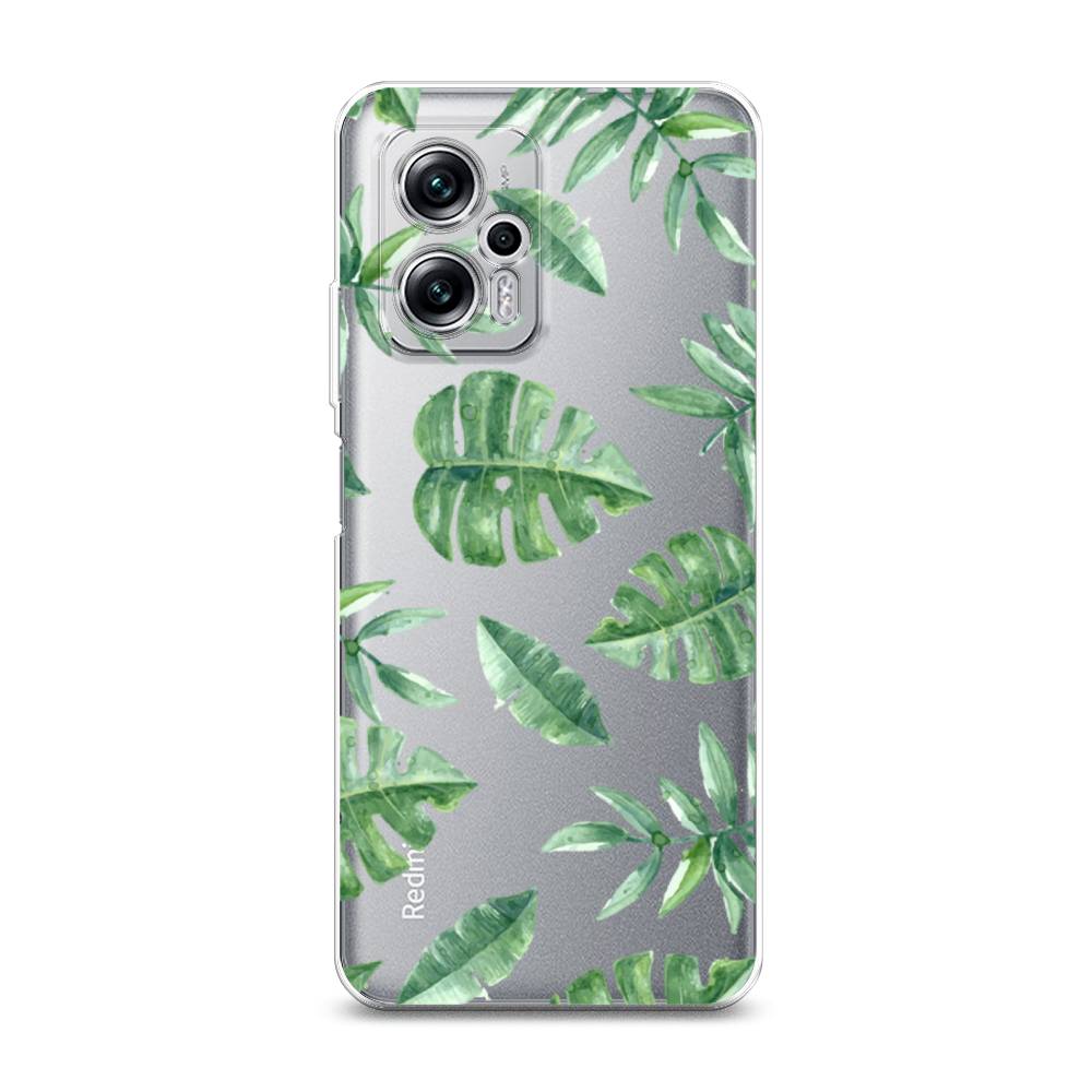 фото Силиконовый чехол "нарисованные пальмовые листья" на xiaomi redmi note 11t pro awog