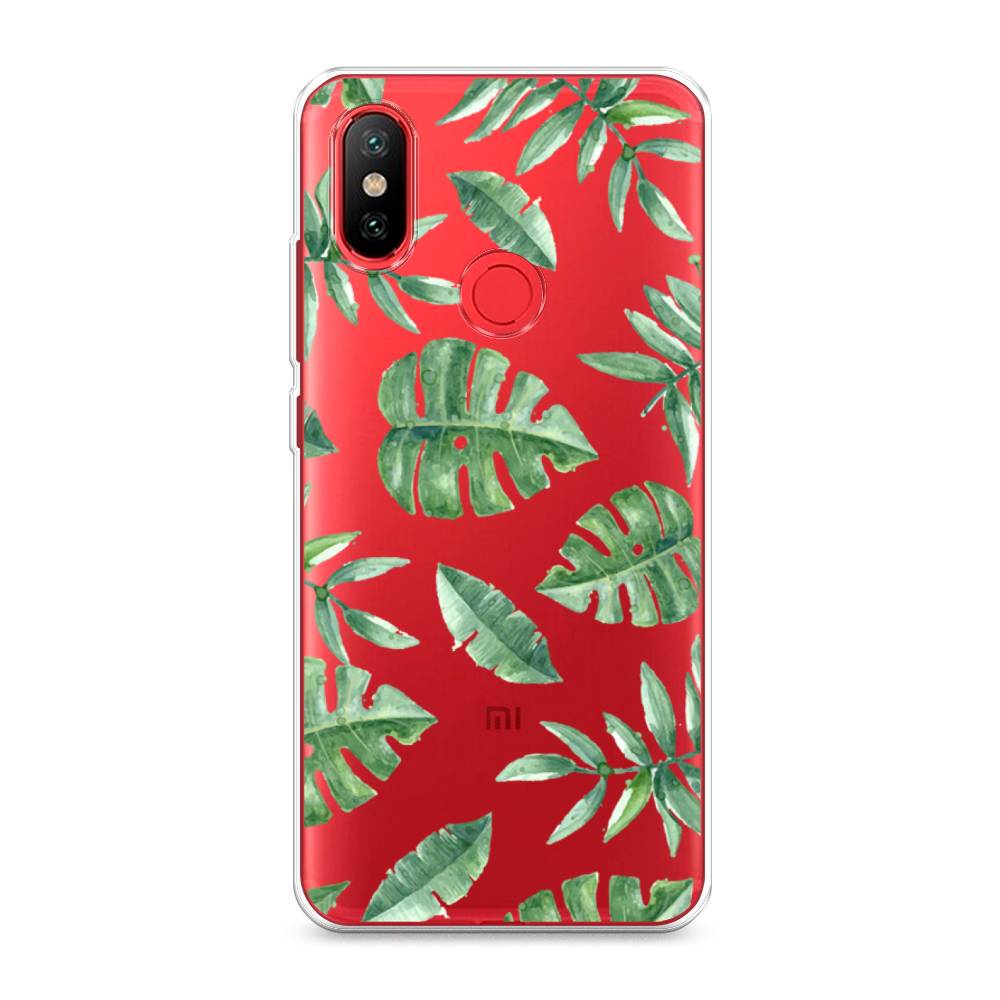 

Чехол Awog на Xiaomi Mi 6X/A2 "Нарисованные пальмовые листья", Разноцветный, 33350-4