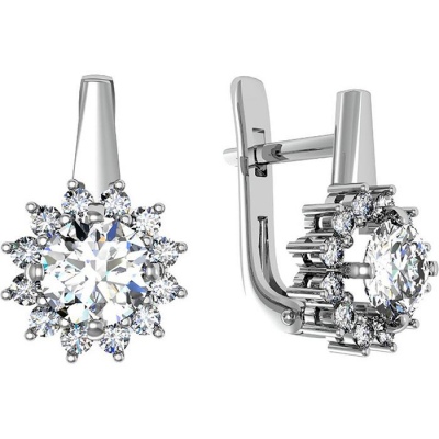 

Серьги из серебра с фианитом ПРИВОЛЖСКИЙ ЮВЕЛИР 371803-FA11, 371803-FA11