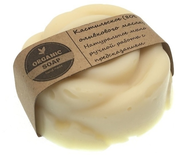 Мыло ручной работы Organic Soap Кастильское Цветок (80% оливкового масла) с предсказанием