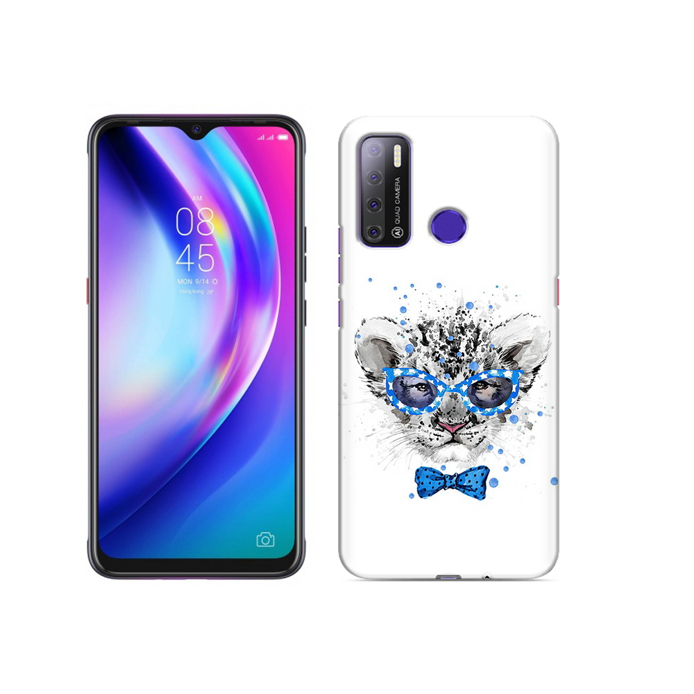 

Чехол MyPads Tocco для Tecno Pouvoir 4 тигренок с бабочкой, Прозрачный, Tocco