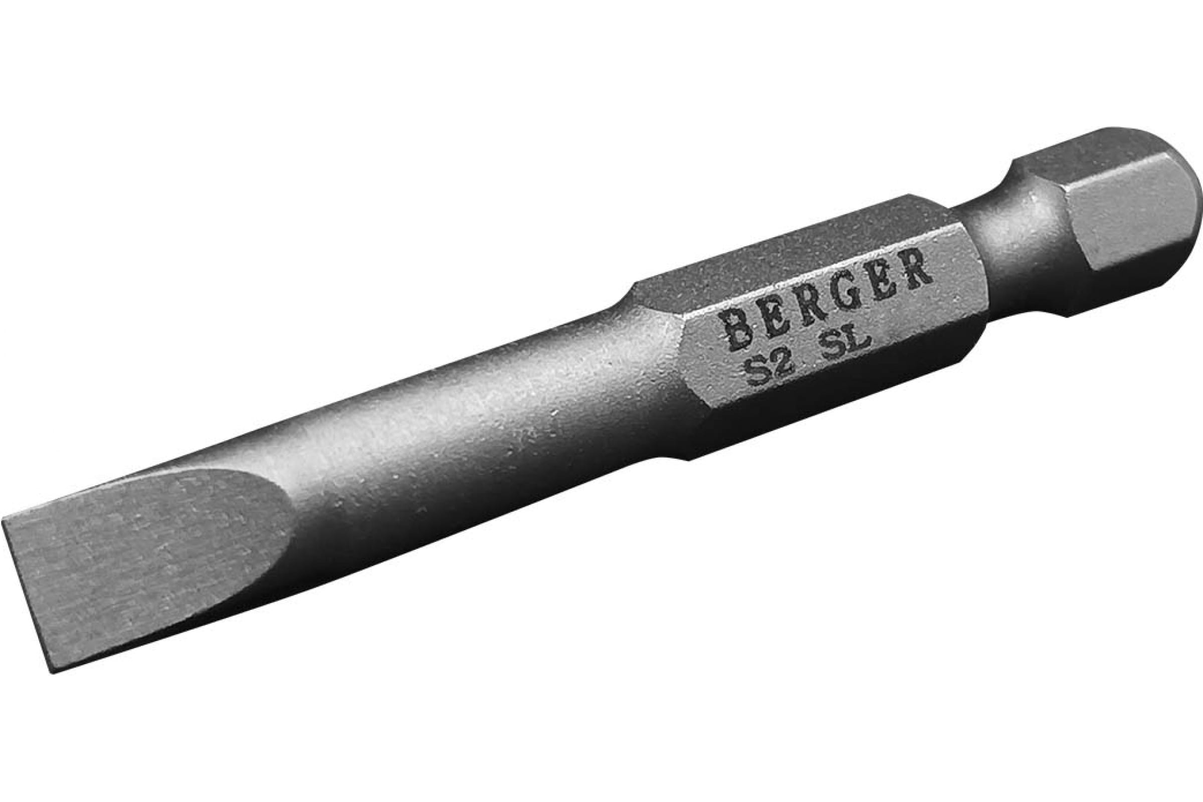 Berger BG Биты магнитные SL1.2x6.5x50мм, 2 шт, S2, BG2411 биты магнитные hex6x50мм 2 шт s2 berger bg2407