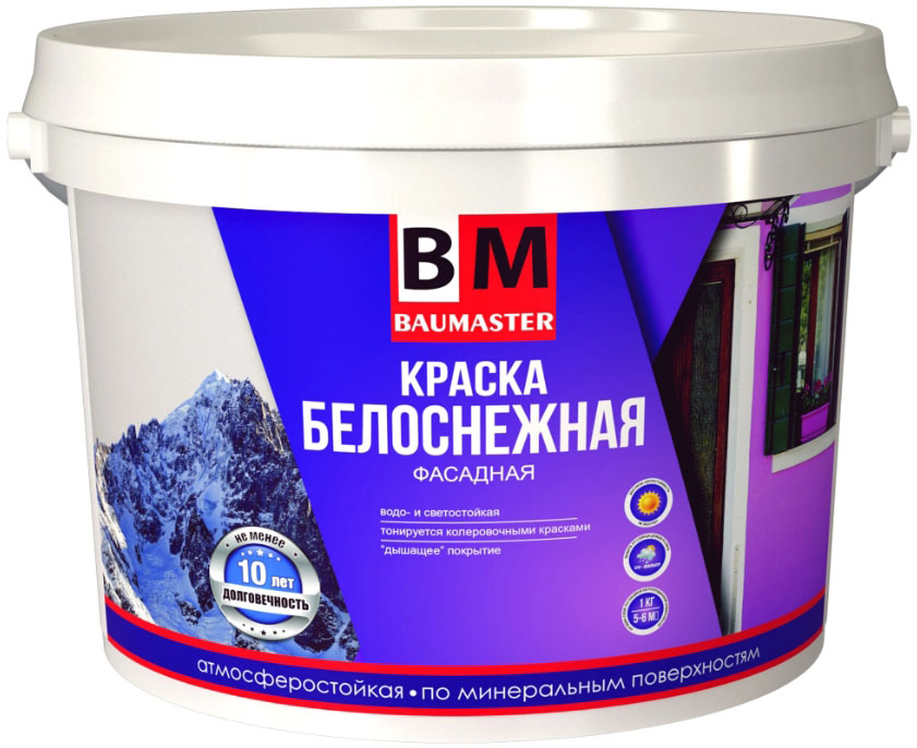 

BAUMASTER краска фасадная белоснежная ВД-АК-1180 (15кг)
