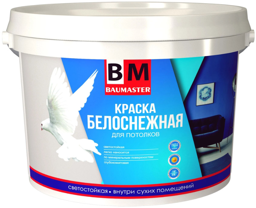 

BAUMASTER Белоснежная краска для потолков ВД-АК-2180 (15кг)