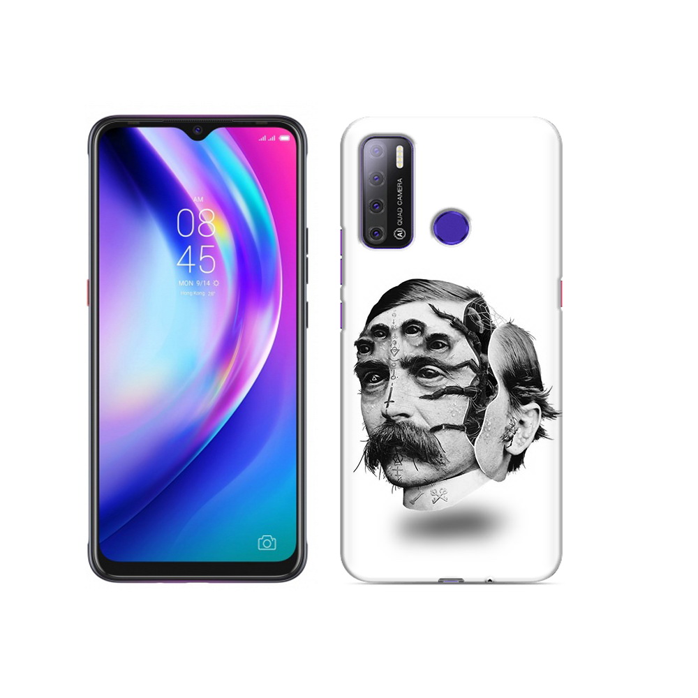 

Чехол MyPads Tocco для Tecno Pouvoir 4 страшное лицо мужчины, Прозрачный, Tocco