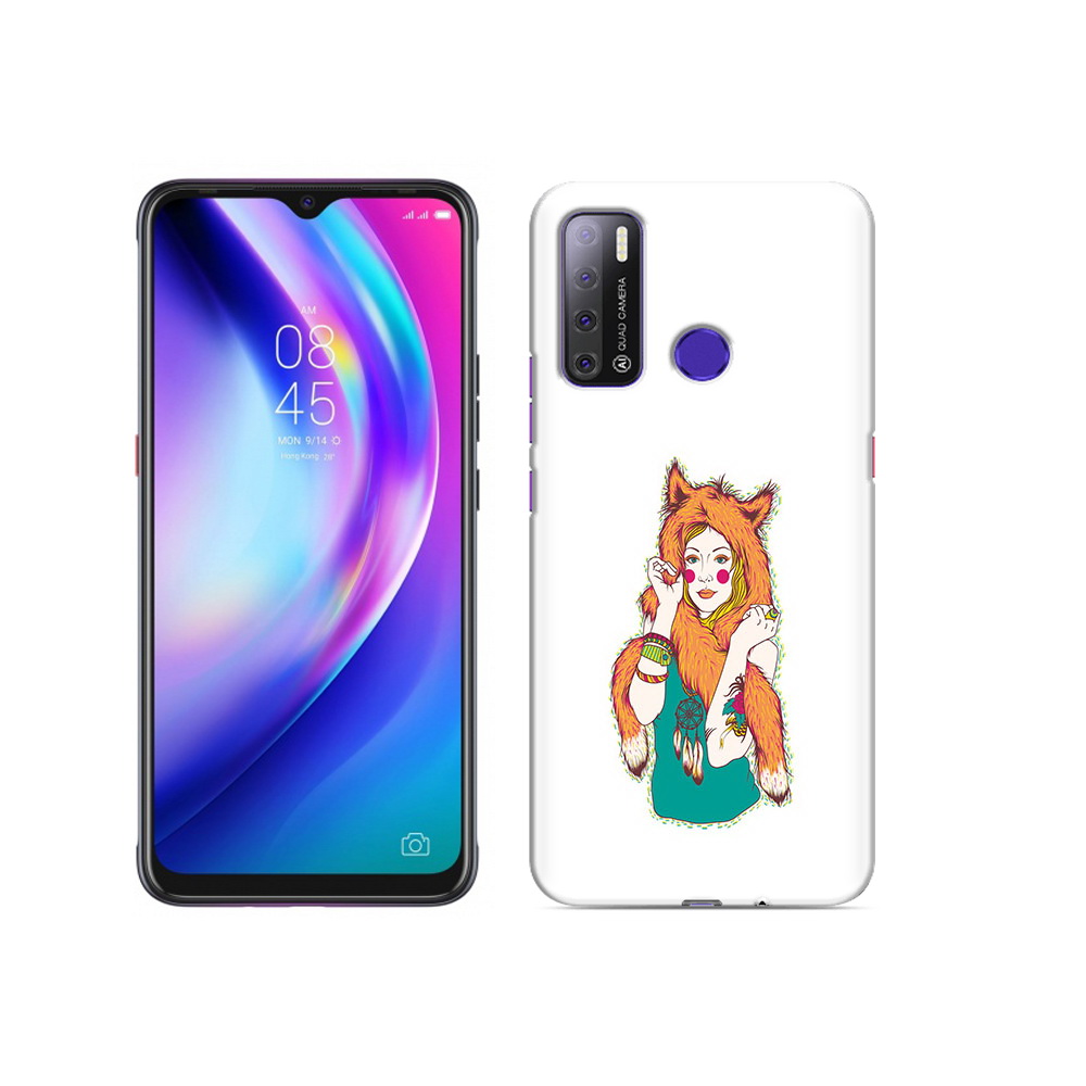 

Чехол MyPads Tocco для Tecno Pouvoir 4 Девушка лиса, Прозрачный, Tocco