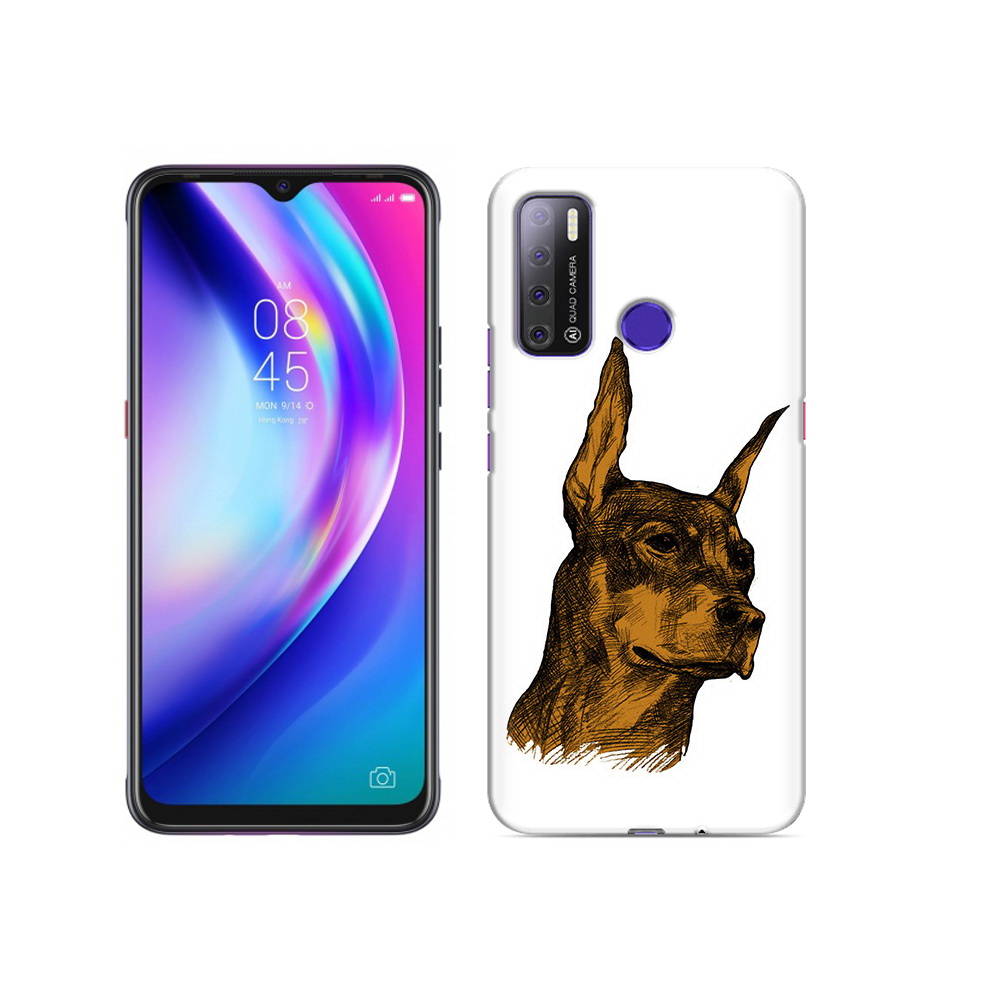 

Чехол MyPads Tocco для Tecno Pouvoir 4 скетч доберман, Прозрачный, Tocco