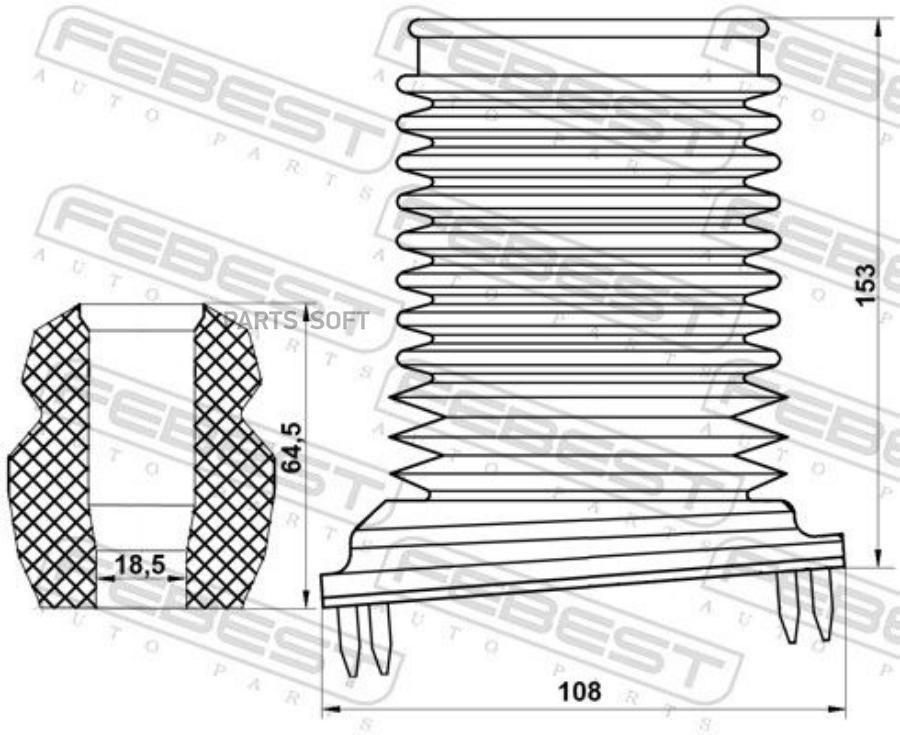 

FEBEST Пыльник переднего амортизатора с отбойником комплект FEBEST CHSHB-T250F-KIT