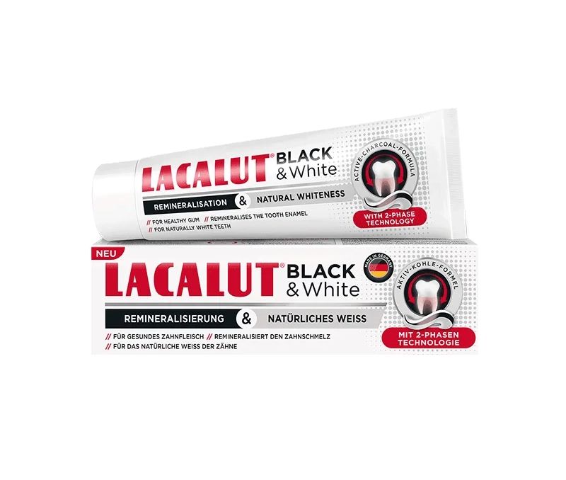 Зубная паста Lacalut Black-white 75 мл 100058652328