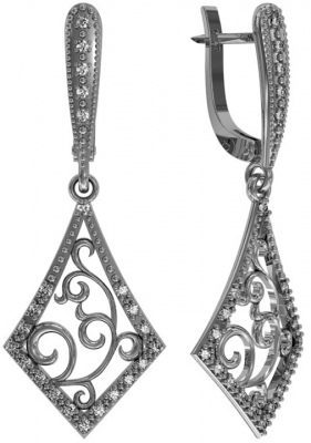 

Серьги из серебра с фианитом ПРИВОЛЖСКИЙ ЮВЕЛИР 361453-FA11, 361453-FA11