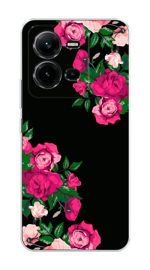 

Чехол на Vivo V25/V25e "Розы фуксия", Черный;розовый;зеленый, 267750-1