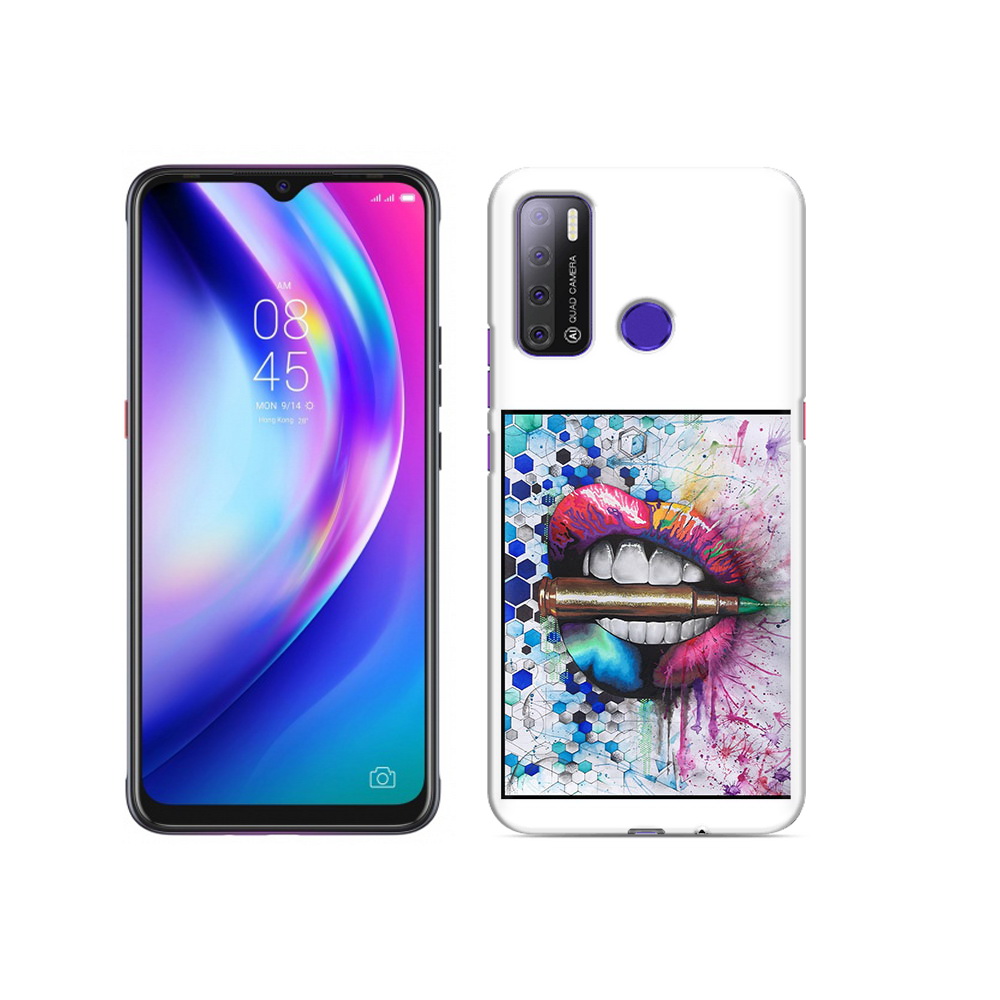 

Чехол MyPads Tocco для Tecno Pouvoir 4 разноцветные губы с пулей, Прозрачный, Tocco