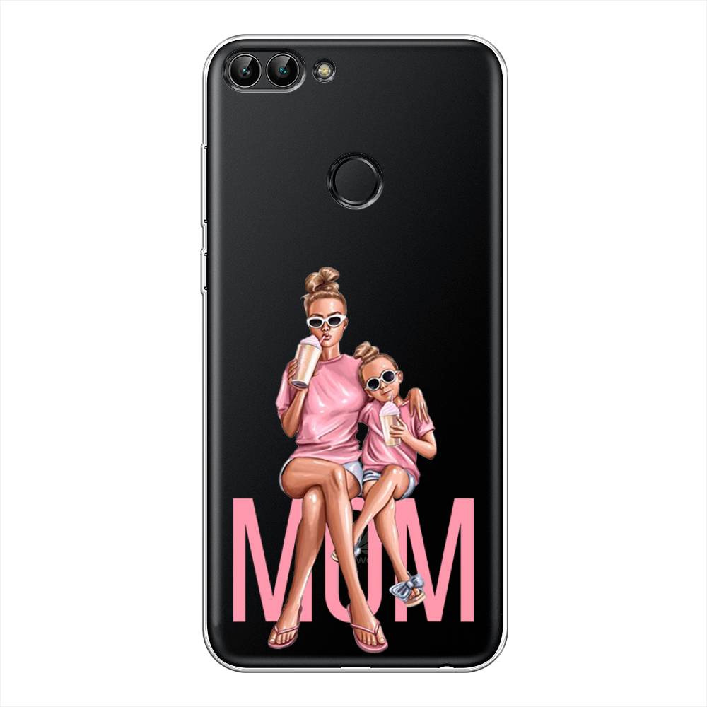 

Чехол Awog на Huawei Y9 2018 "Lovely mom", Синий;бежевый;розовый, 64950-7