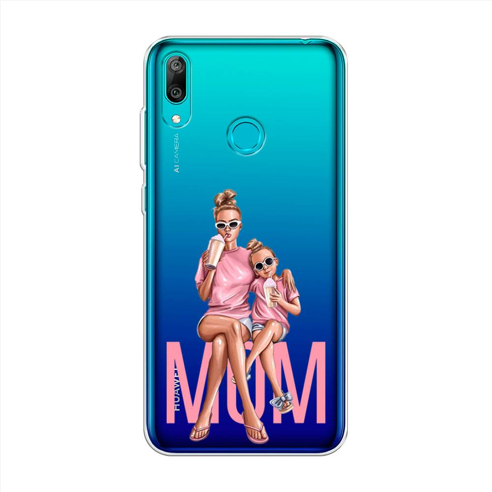 

Чехол Awog на Huawei Y7 2019 "Lovely mom", Синий;бежевый;розовый, 68450-7
