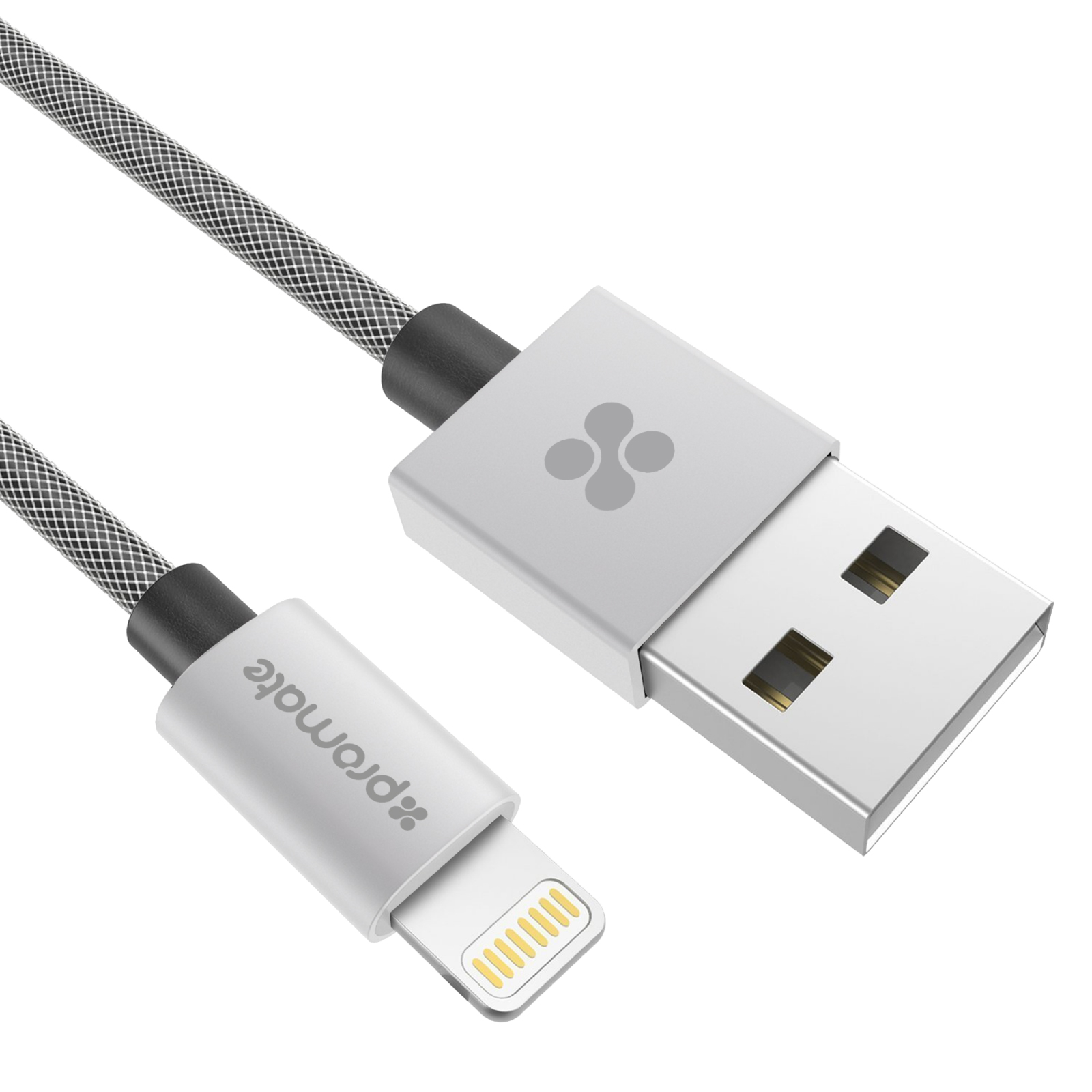 Кабель Promate linkMate-LTF2 USB - Lightning MFI, 2 м, Silver