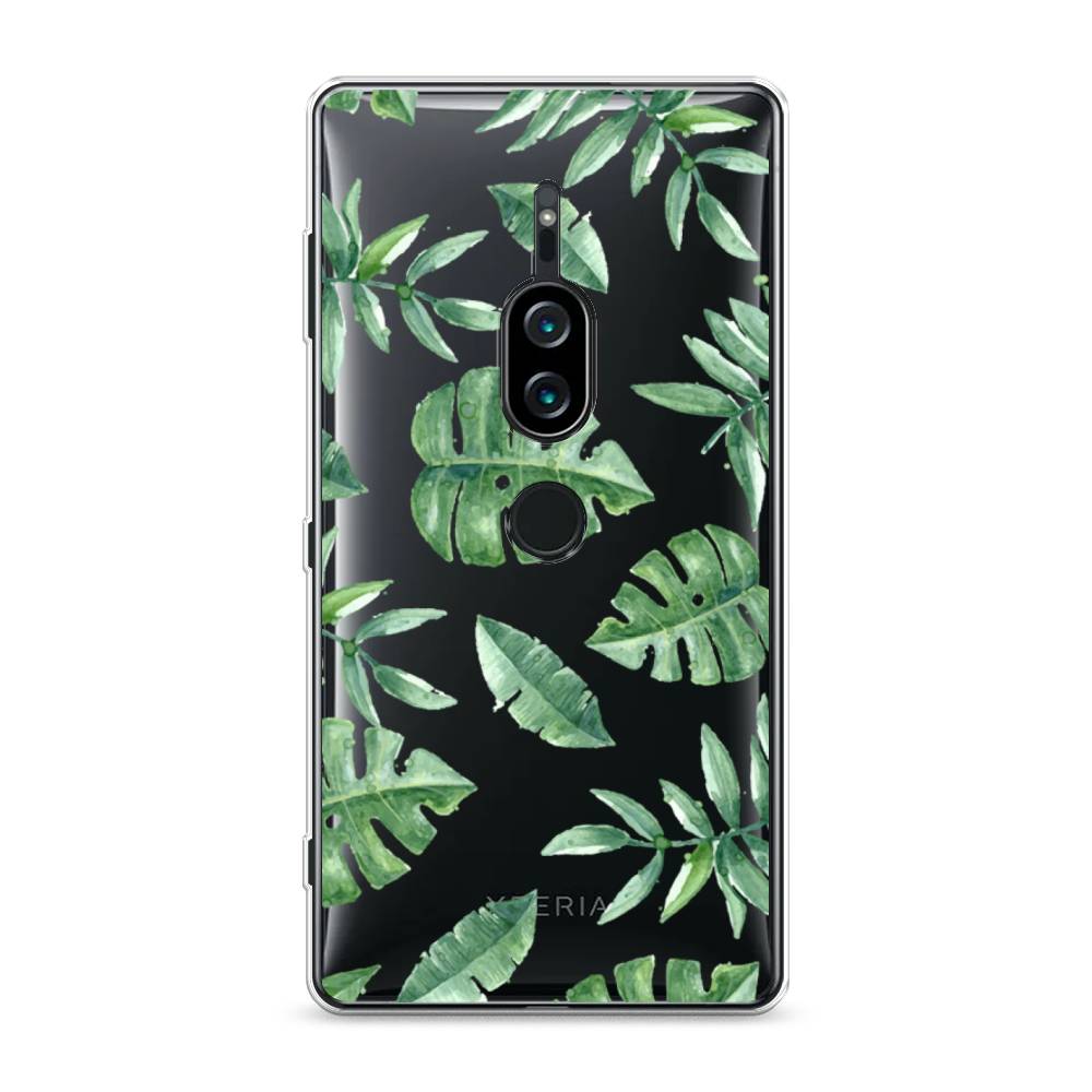 

Силиконовый чехол "Нарисованные пальмовые листья" на Sony Xperia XZ2 Premium, 53350-4